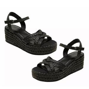 NEW A New Day 'Luisa' Women's 11 Woven Straw Wedge Sandal Black